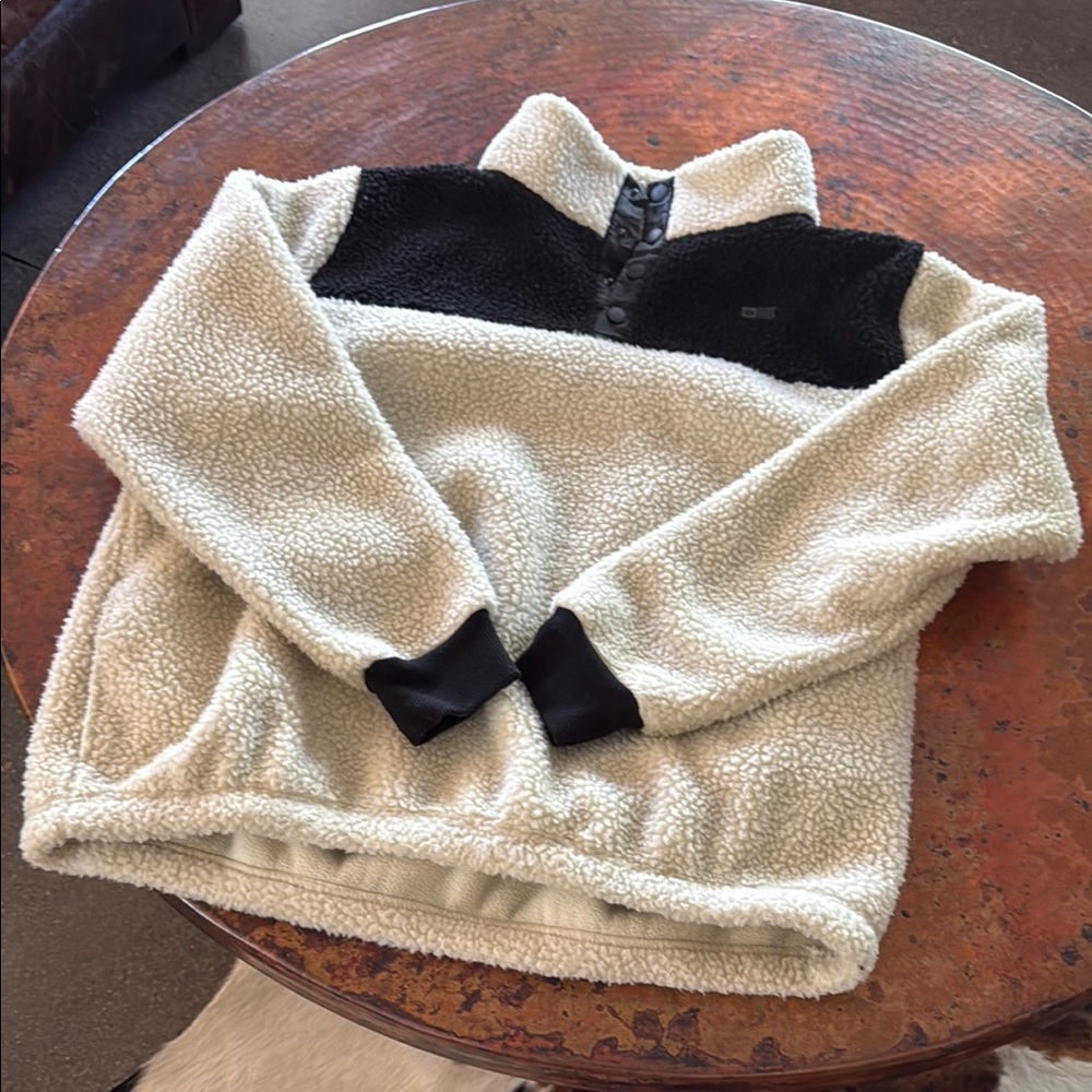 Salty Crew Black and Cream Cowl Neck Sweater
